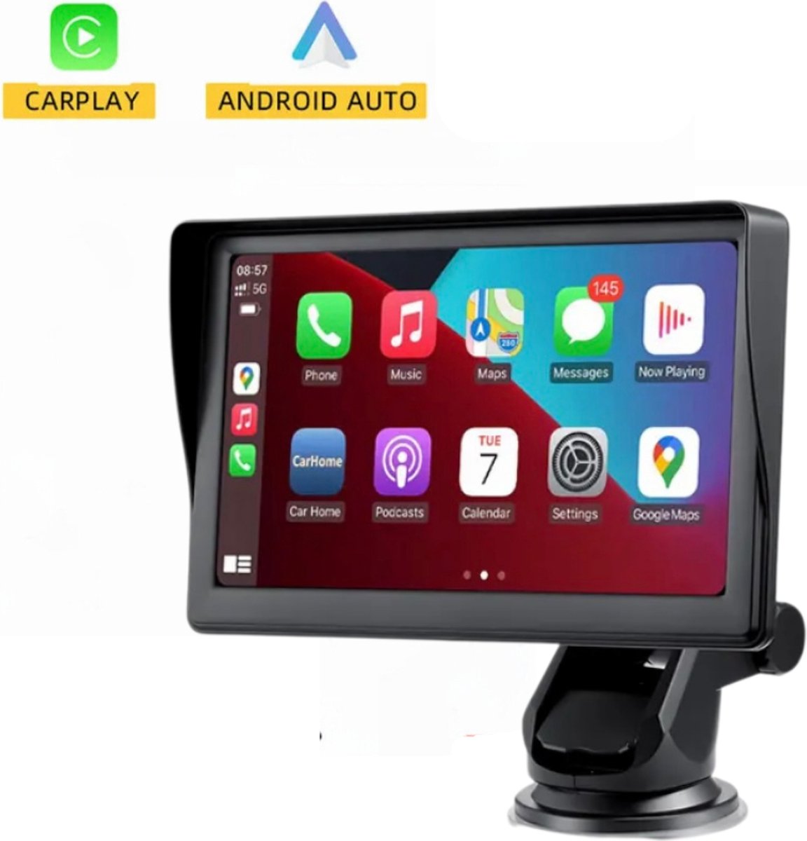 Android Auto Scherm - Carplay Scherm - Carplay scherm universeel - 7' Inch HD Scherm - Bluetooth 5.0