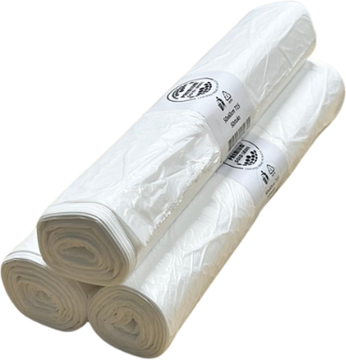 Eleganca stevige HDPE vuilniszakken - 50x60 cm - 250 gebruiksvriendelijke afvalzakken voor pedaalemmers, afvalemmers, inbouwprullenbakken en touch bins - zwarte vuilniszakken - 3 rollen van 50 afvalzakken