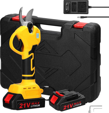 Elektrische snoeischaar - Met 2 accu's - Accu snoeischaar - Elektrische snoeischaar met accu - Accu takkenschaar - Inclusief koffer - Must have voor in de tuin!