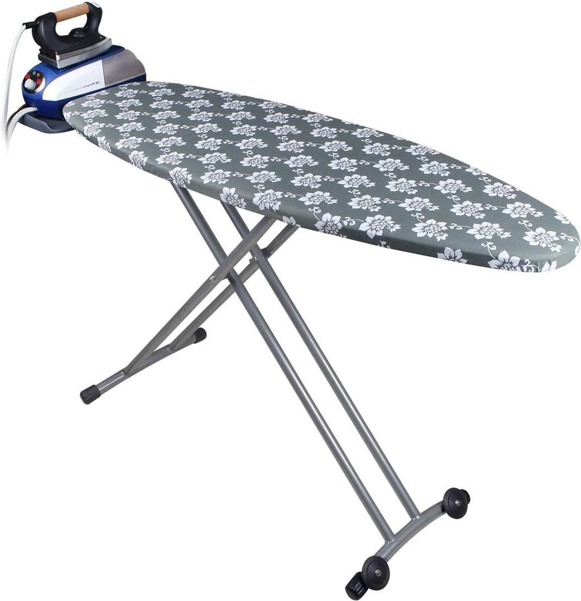 Opvouwbare Strijkplank - Hoogte verstelbaar tot 93 cm - 100% katoenen overtrek - Stopcontact strijkstation