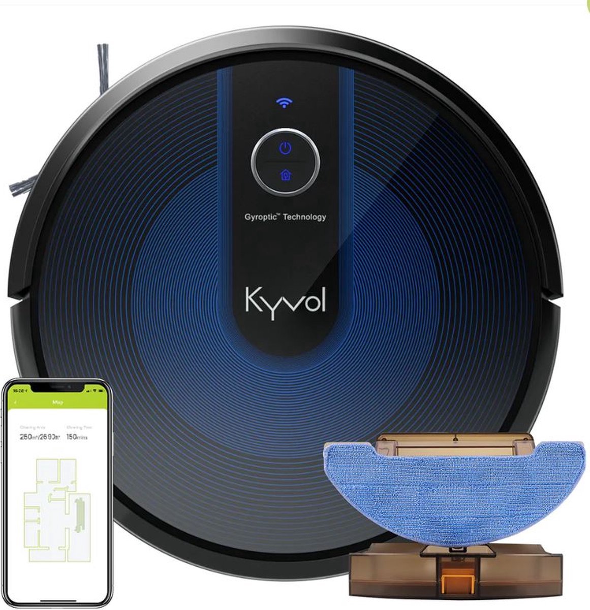 Kyvol E31 smart stofzuiger / dweilrobot met oplaadstation - zwart