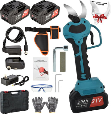 Elektrische Snoeischaar – Heggenschaar – Takkenschaar – Tuingereedschap – Draadloos - Vermogen – Ergonomisch – Flexibel – Inclusief Accu Met Oplader - Blauw - 3000 MAh