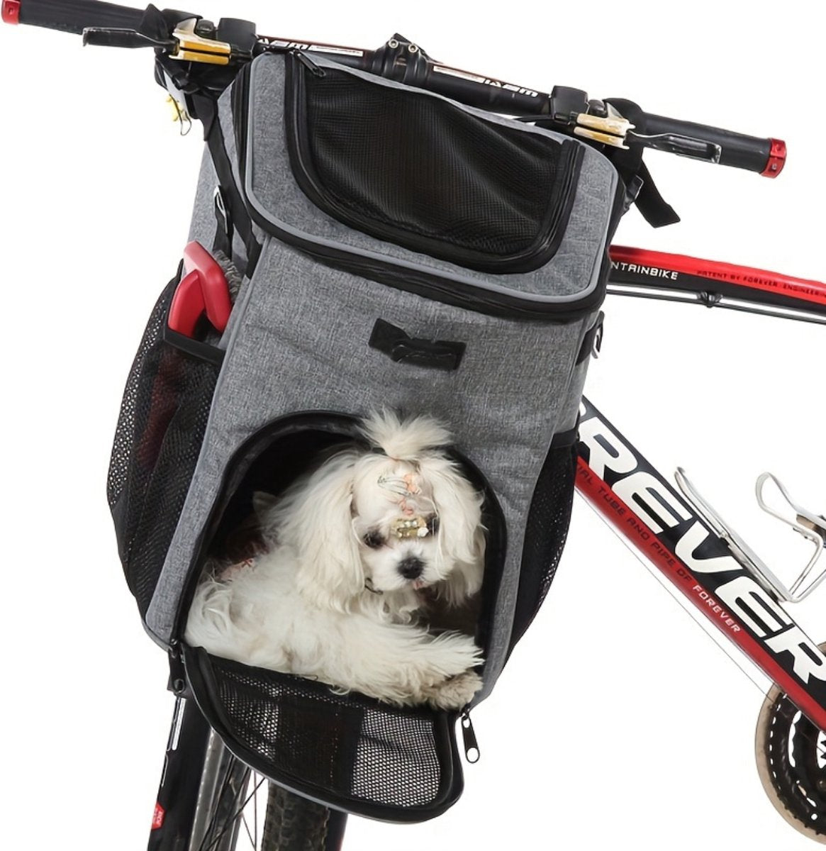 Xerolax Fietsmand Hond - Hondenmand Fiets - Voorop - Fietstas Hond - Hondenfietsmand - Grijs