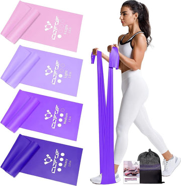 Theraband Terra Banden, set van 4 fitnessbanden met 4 weerstandsniveaus, gymnastiekband, terraband met draagtas en oefenhandleiding (mogelijk niet beschikbaar in het Nederlands), ideaal voor yoga, pilates, krachttraining, fysiotherapie