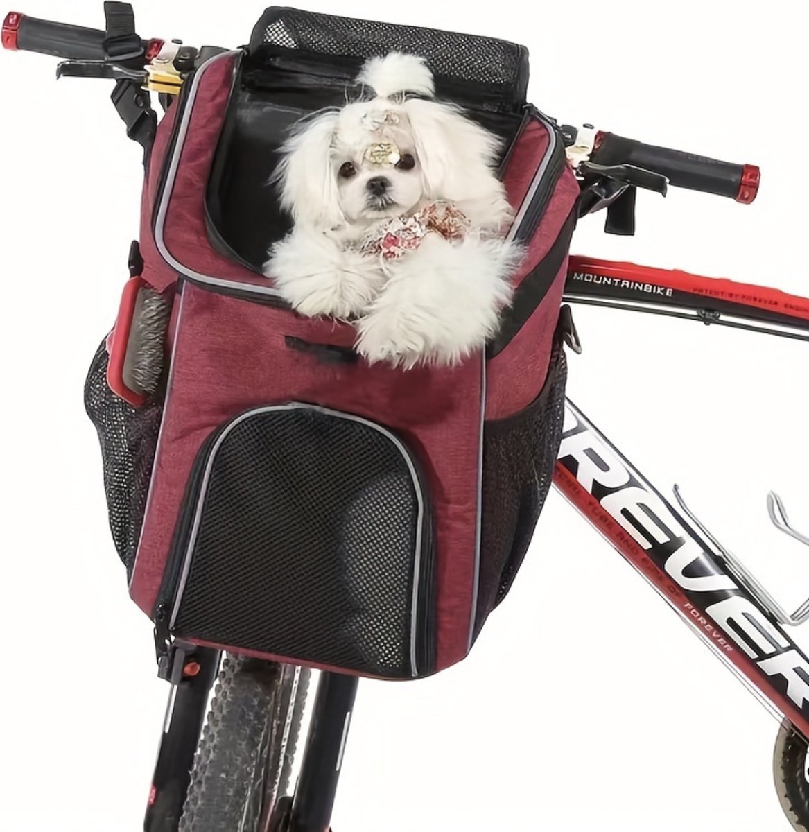 Xerolax Fietsmand Hond - Hondenmand Fiets - Voorop - Fietstas Hond - Hondenfietsmand - Rood
