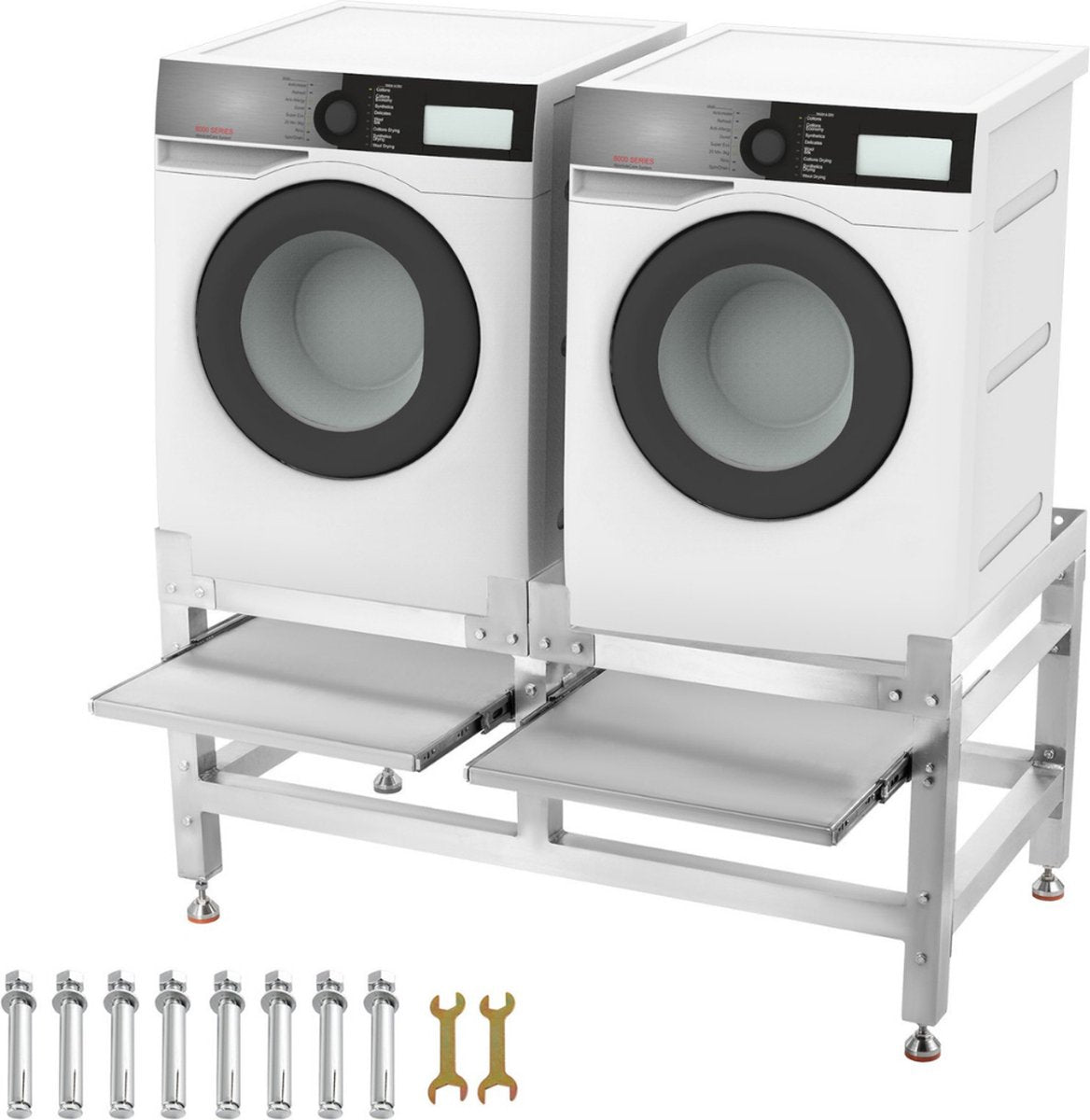 Wasmachineverhoging - 2 Stuks - Verhoger - Voetstuk - 64 x 64 x 61cm - Roestvrij Staal