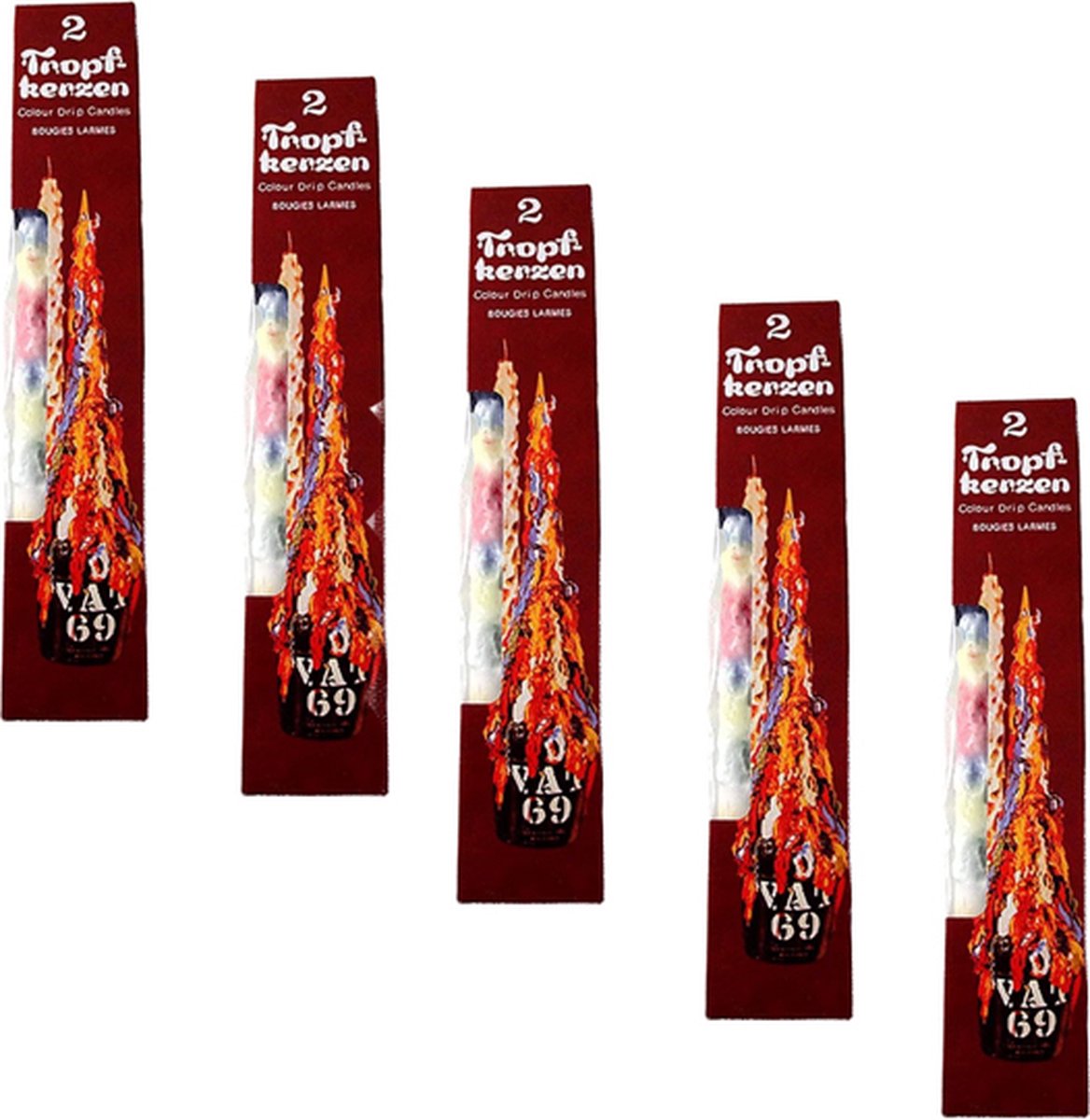Druipkaarsen - 26 cm - 10 stuks - Multi Kleur