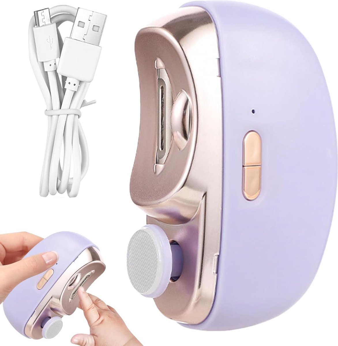 Automatische usb-elektrische nagelknipper voor senioren en volwassenen - paars