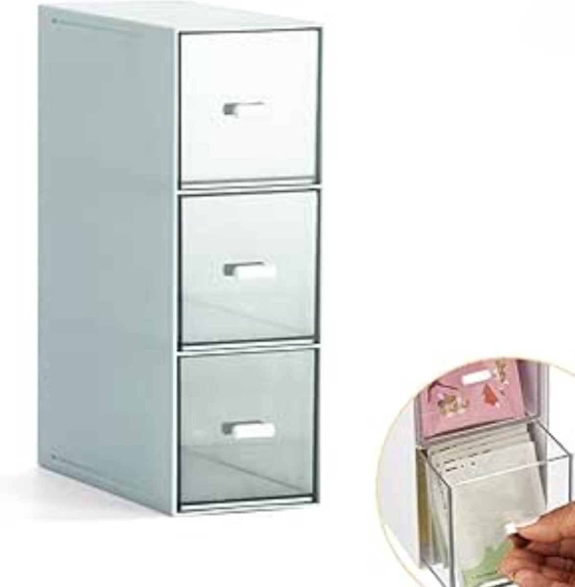 Keukenorganizer - Koffie en Thee Organizer - Koffiecups Houder - Compact & Draagbaar - 3 Lades - Blauw