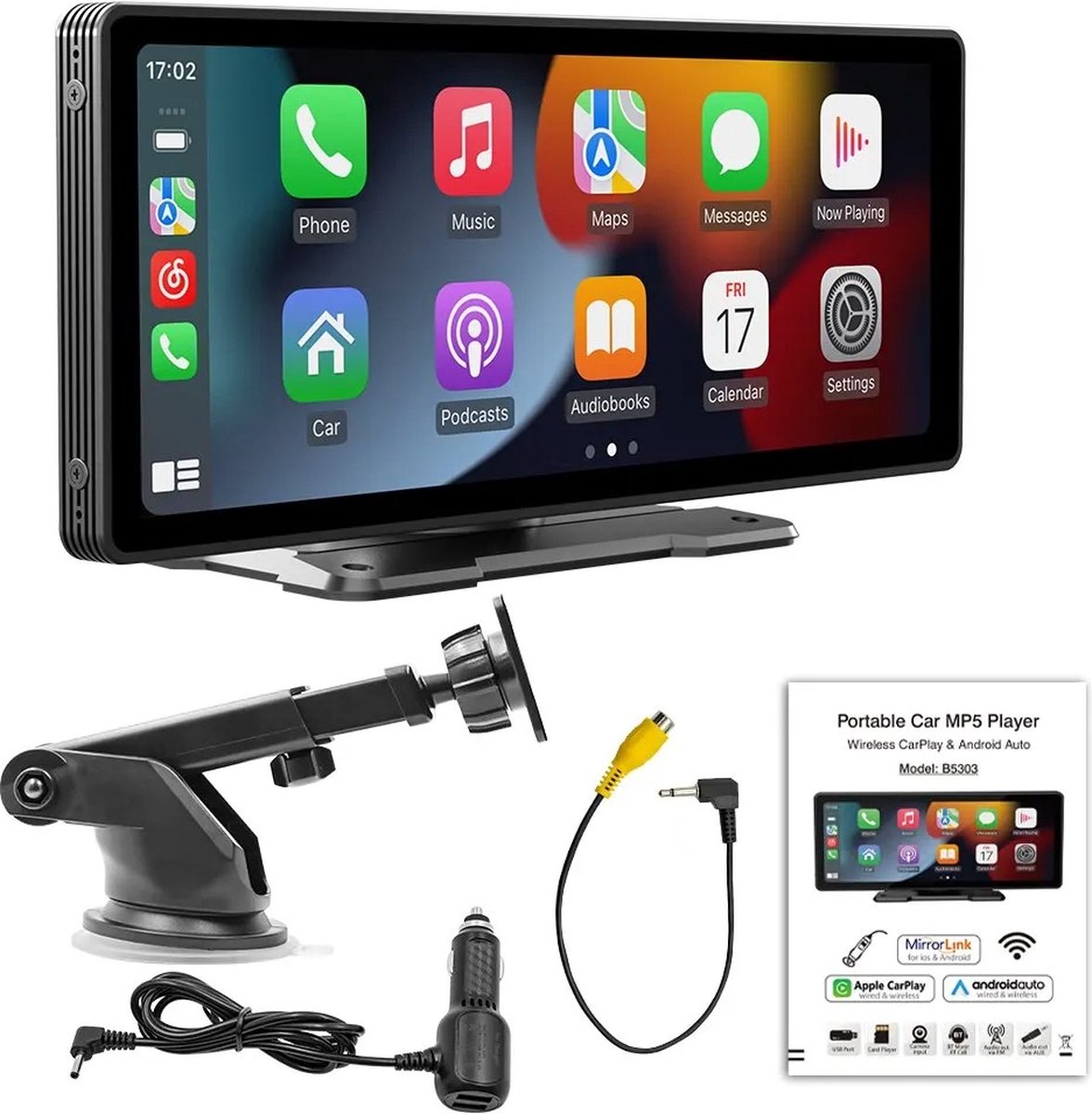 Carplay Scherm - Carplay Dongle - Carplay Apple - Carplay Android - Carplay Draadloos - Car Play - Carplay Dongle Apple - Carplay Dongle Android - Zonder Camera - Auto Radio - Multimedia Scherm -Wifi Video Speler - Universeel Scherm - Bluetooth