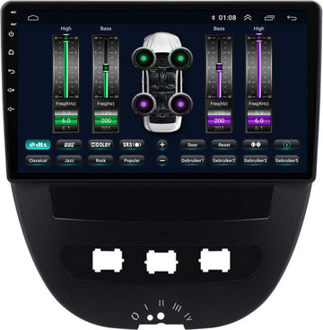 Toyota Aygo Citroen C1 Android 11 Multimedia Autoradio Navigatie Bluetooth CarPlay WiFi