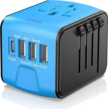 Universal Travel Adapter - 3 USB 1 USB C 1 AC - Reisadapter voor Wereldwijd Gebruik