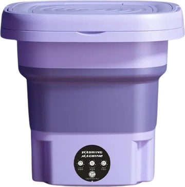 P&P Goods Mini Wasmachine - Draagbaar - Opvouwbare Wasmachine - Handwasmachine - 8 Liter Capaciteit - Ideaal voor Studenten & Camping - Paars