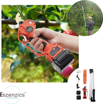 Eszenzics™ Telescopische Snoeischaar - Incl 2 Accu's 21V - Elektrisch - Krachtig 2000mAh - 400W - Tot 190cm en 30mm - Snijsnelheid instelbaar - Beveiligd