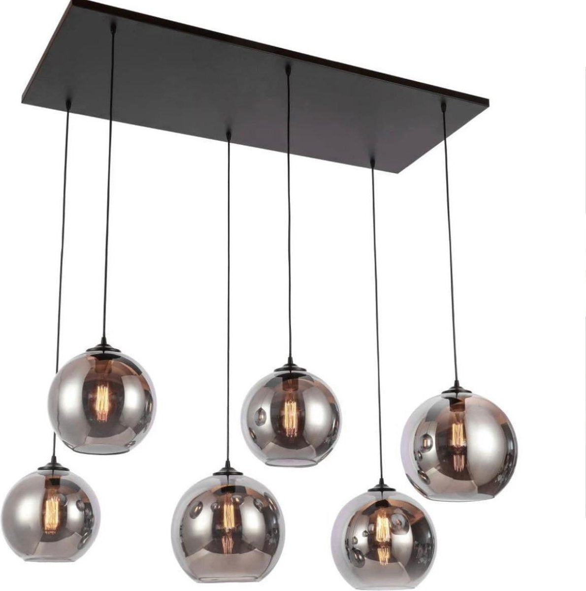 hanglamp 6 bol smoke glas