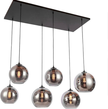 hanglamp 6 bol smoke glas