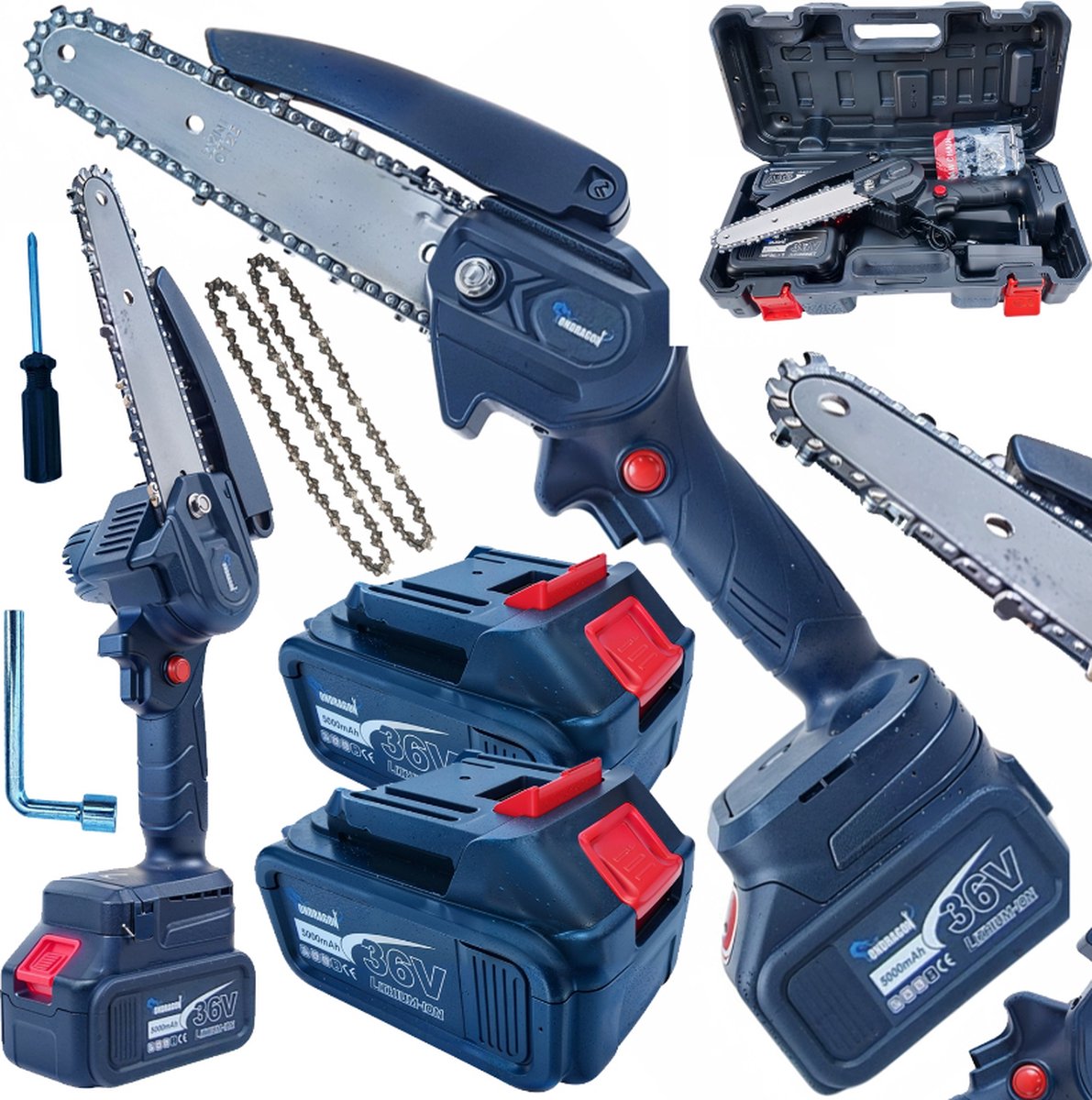 Mini Accu Kettingzaag - incl. 2x accu - 36V | Compact & Krachtig voor al uw Zaagwerkzaamheden