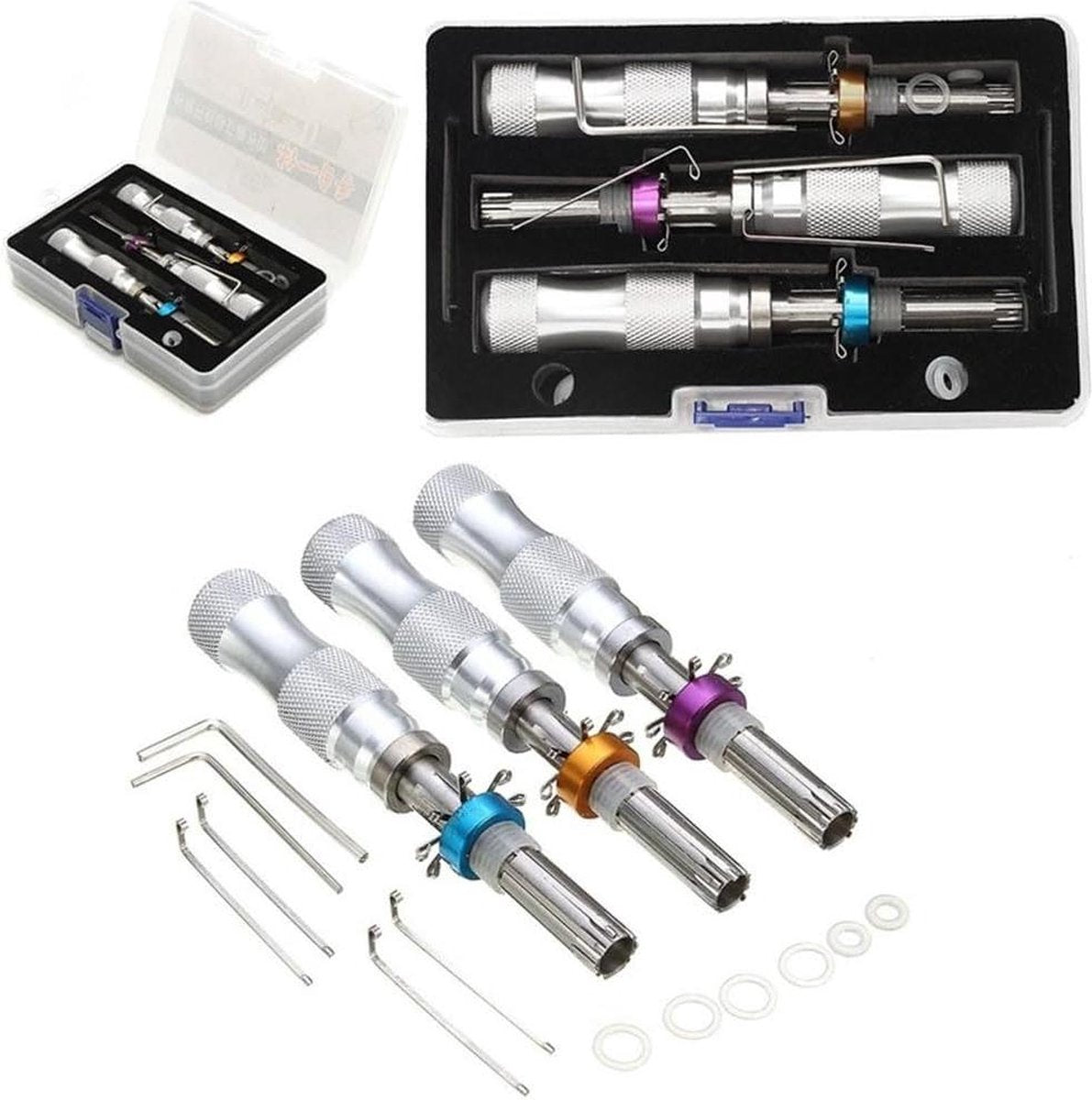 Lockpick set Tubular Lock Pick Set 7 Pins Verstelbaar Tubular Lock Pick Gereedschap 7.00MM 7.5MM 7.8MM Lockpick set