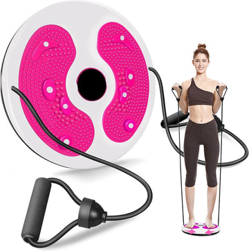 Beentrainer - Taille Twist Schijf - Arm Trainer - Draaien - Fitness - Roterende Schijf - Wit/Roze