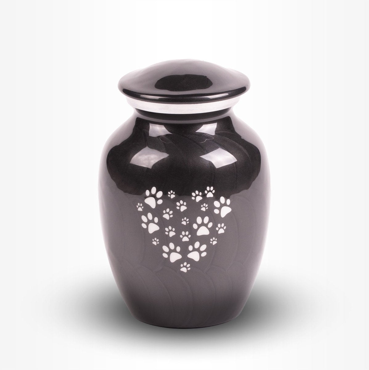 Dieren Urn Hond Kat Middel 750 ml Zwart Wit Pootjes Hart