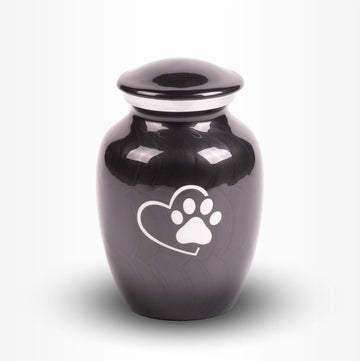 Dieren Urn Hond Kat Middel 750 ml Zwart Wit Hart & Poot