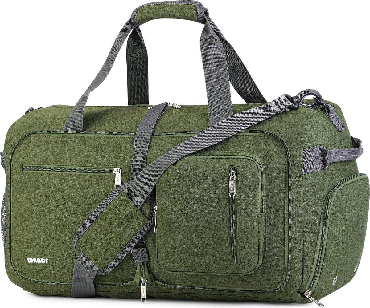 Opvouwbare reistas, 60-100 liter, superlichte reistas voor bagage, sport, fitness, waterdicht nylon, Donkergroen 40 l