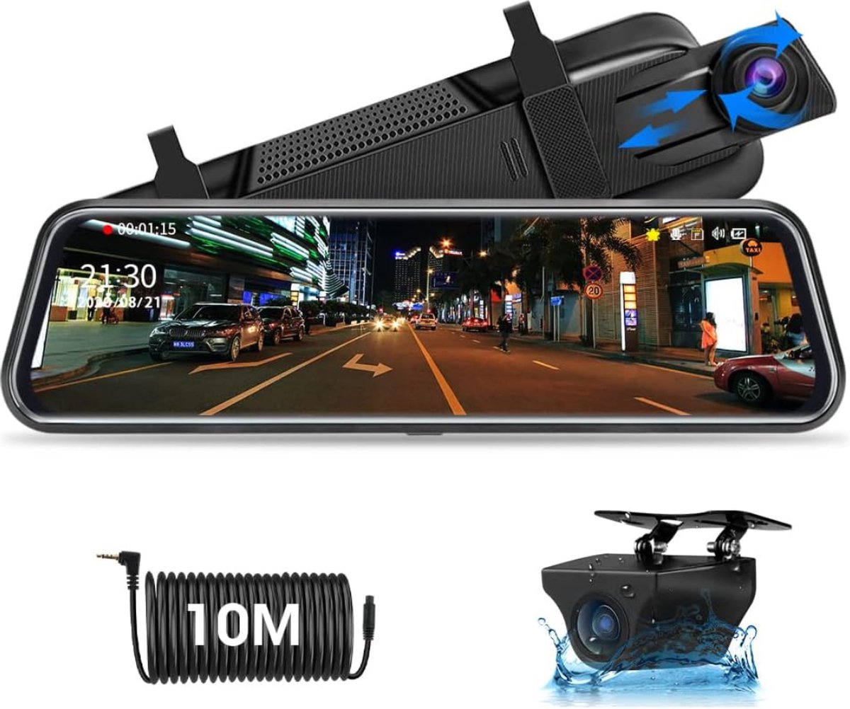 Dashcam - Beveiliging - Universele Pasvorm - Met Terugkijkfunctie - Beeldscherm - Auto Camera