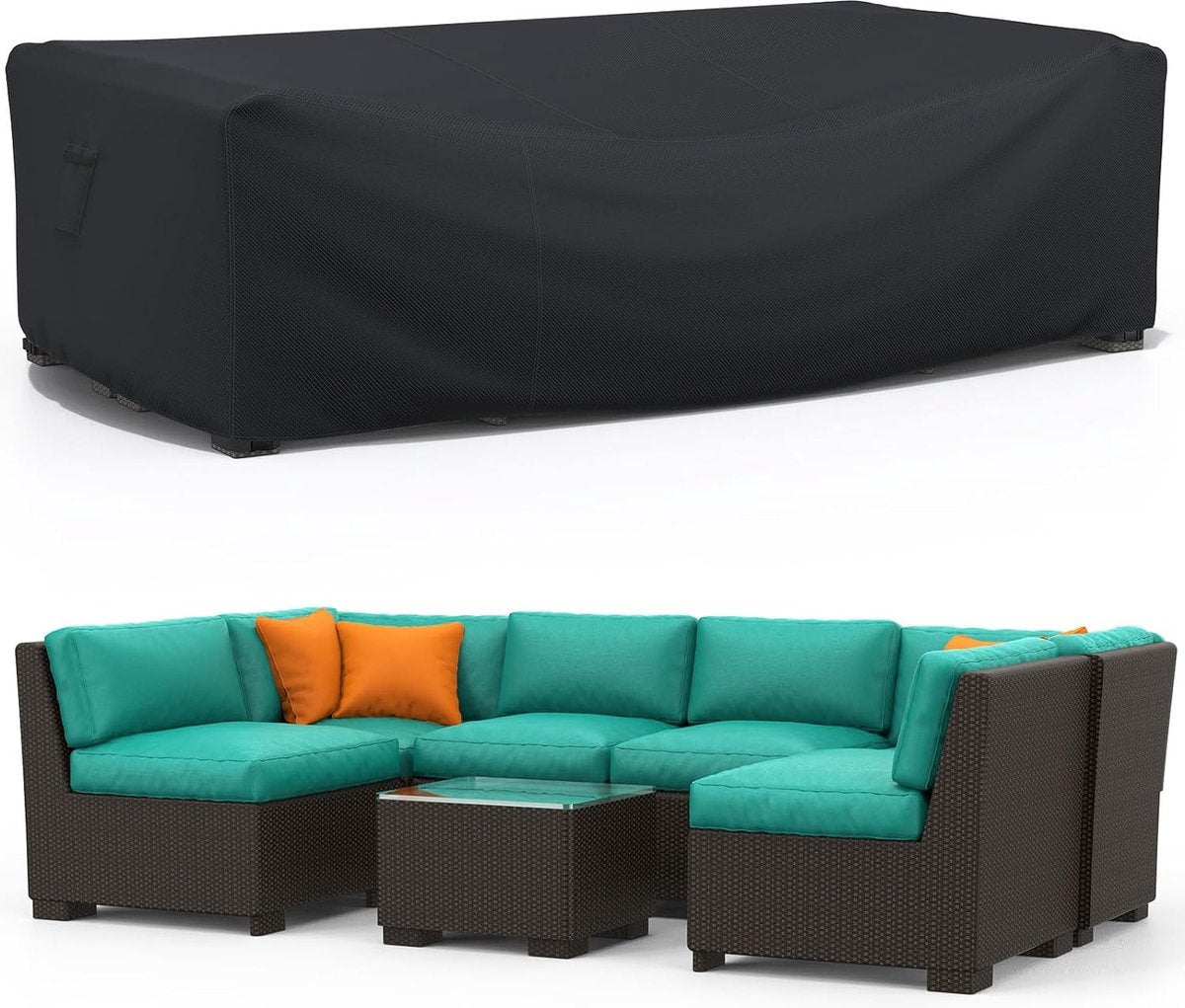 Afdekking voor Tuinmeubelen - 213x132x74 cm - Waterdicht - 600D Oxford Weefsel - Afdekhoes - UV Bestendig - Loungeset - Beschermhoes - Afdekzeil - Tuinset - Tuinmeubel - Zwart