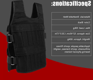 Hardloopvest van Oxford-stof - ademend 15 kg gewichten - krachttrainingsjack voor fitness en hardlopen gewichtsvest