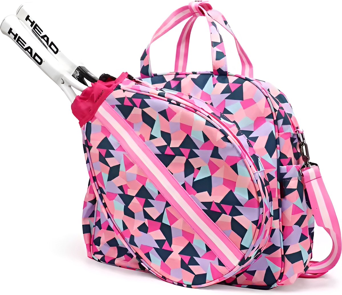 E-Shop4u - Tennistas - Tennis & Badminton Racket Sporttas Dames - Eén Schouder - Schoenentas - Trekkoord - 40x13x38cm - Pickleball - Squash - Padel - Tennistas - Lavendel