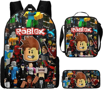 Roblox - Roblox rugzak - Rugtas - BOY - Schooltas - 3 delig - Set - Etui - Handtas - Sporttas - Gymtas - Lunchtas - Kindertas - Waterproof
