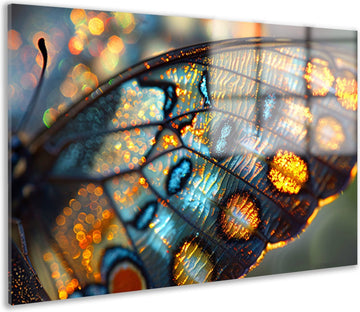 Vlinder schilderij - Dier glasschilderijen - Glasschilderij Licht - Schilderijen op glas industrieel - Schilderijen plexiglas - Schilderijen & posters acrylglas 60x40 cm