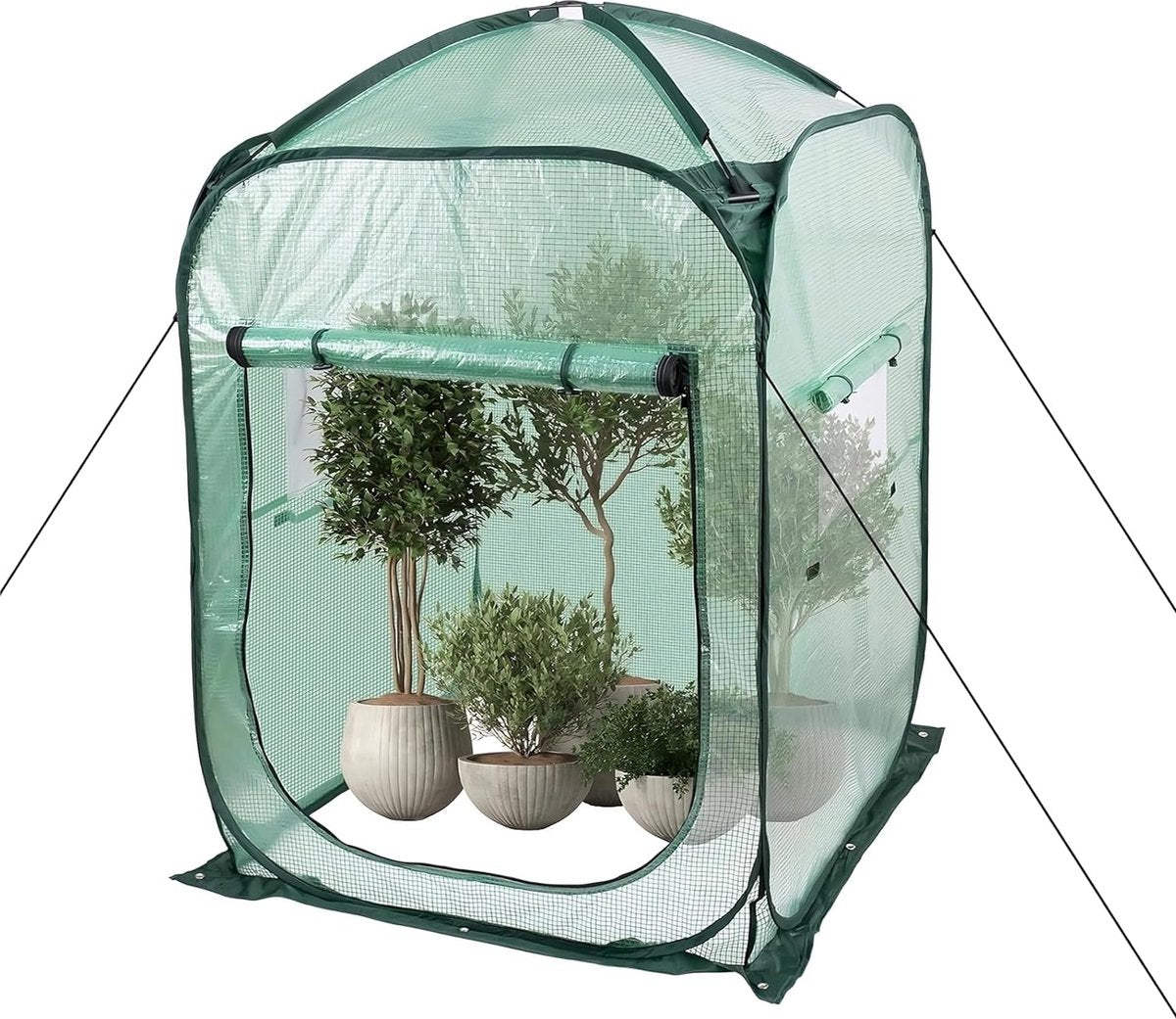 Kleine broeikas voor planten, pop-up tomatenkas met oprolbaar, mini-broeikas voor binnen en buiten, 94 x 94 x 122 cm