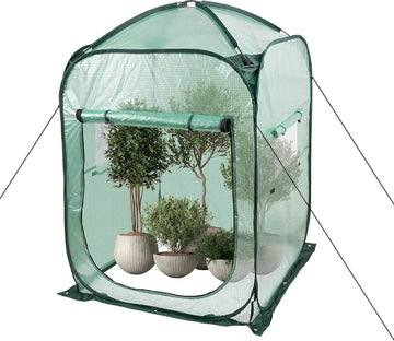 Kleine broeikas voor planten, pop-up tomatenkas met oprolbaar, mini-broeikas voor binnen en buiten, 94 x 94 x 122 cm