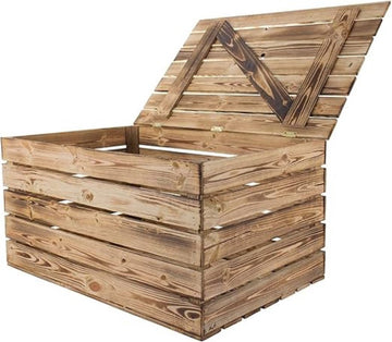 Dekenkist – Opbergkist Binnen – Zitbank Met Opbergsysteem – Houten Kist Met Deksel – Speelgoedkist Voor Kinderen – Voor Slaapkamer & Woonkamer – 76L – Hout - Bruin
