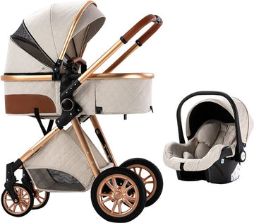 Kinderwagen 3-in-1 – Luxe kinderwagen - Buggy – Wandelwagen - Multifunctioneel – opklapbaar – Incl autostoel – Wit