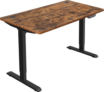 Zit Sta Bureau - Elektrisch - Tafel - Hoogte en Lengte Verstelbaar - 140 x 70 x (73-114) cm - Vintage