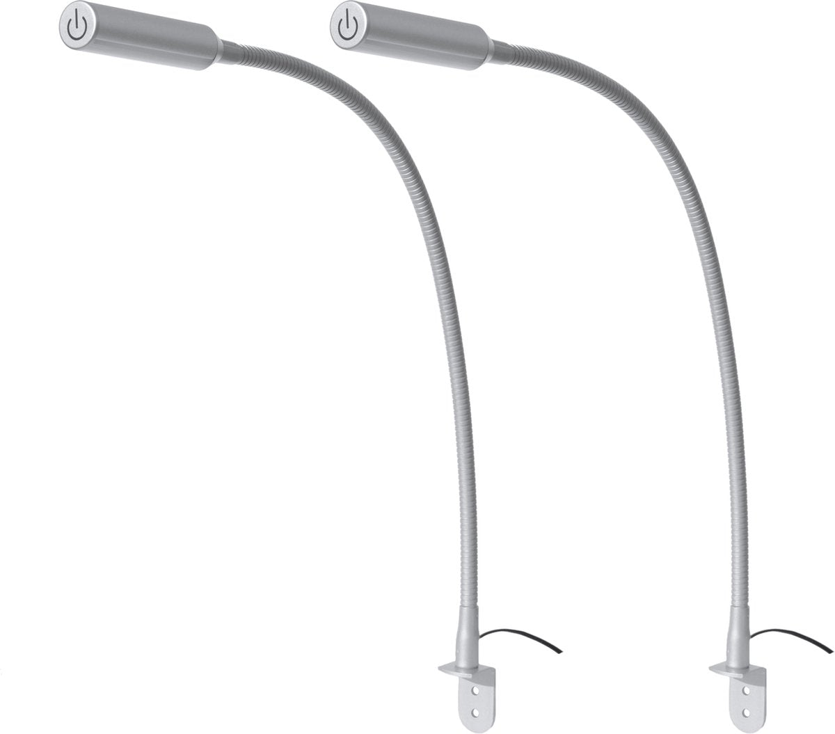 Bed Leeslampjes met Dimfunctie - 200lm - Set van 2 - Zilver