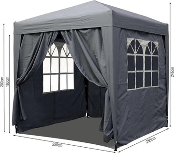 Tuinpaviljoen - Opvouwbaar - Partytent - 2.5x2.5x2.45 meter - met 4 Raam Wanden - Waterdichte Tent - Draagtas