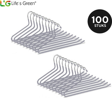 Life’s Green Broekhangers met antislip – Kledinghangers – Klerenhangers – Broek en Rok Houder - Set van 100 stuks