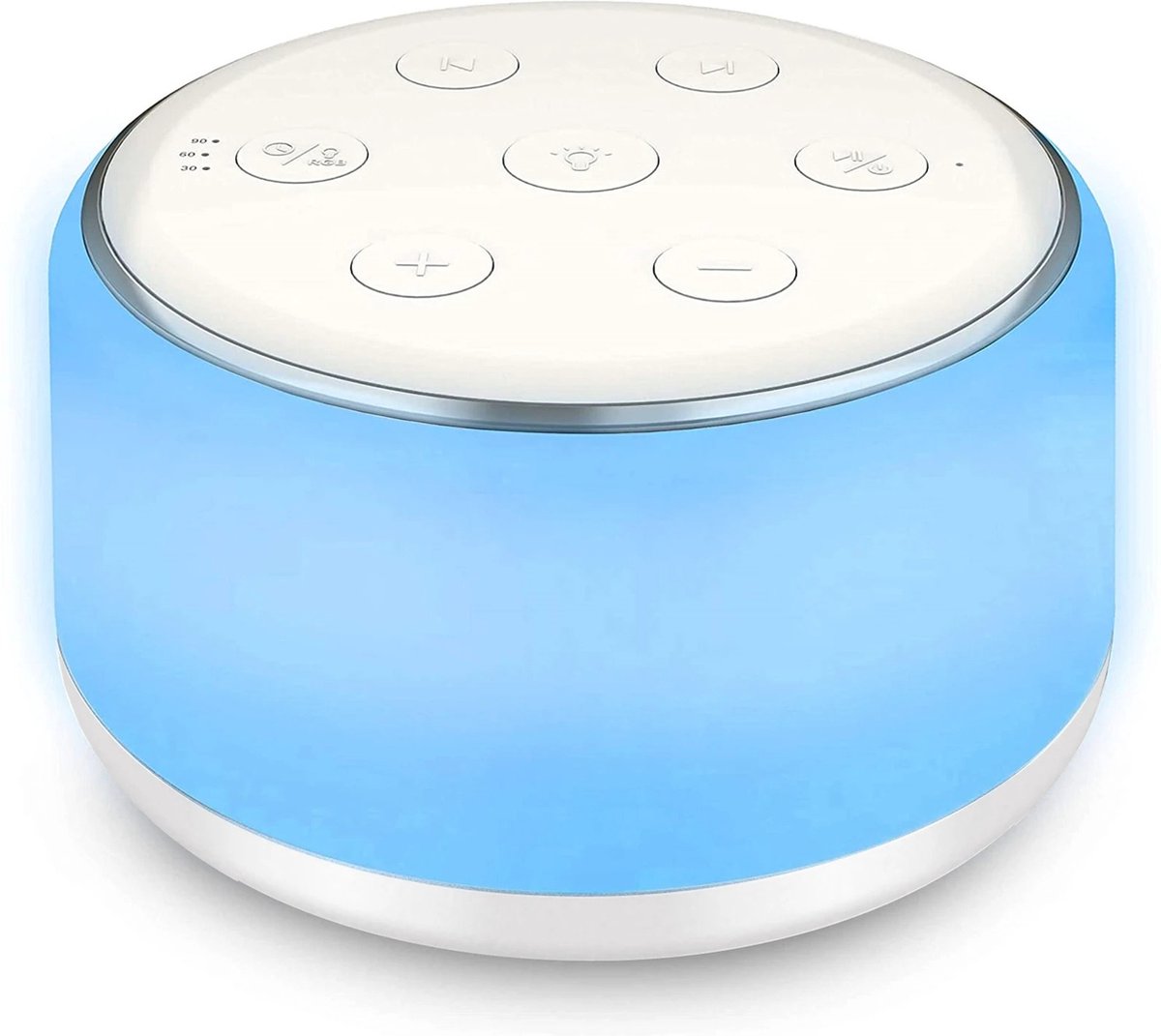 N.lux - White noise machine - Witte ruis - Baby - Slaap muziek - Nacht lampje - 34 Rustgevende geluiden - Met timer - Slaapmachine - Slaaphulp volwassenen