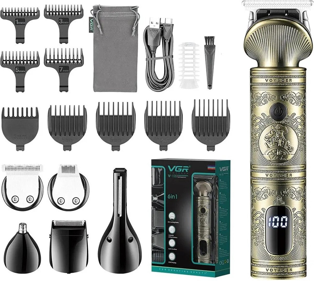 Bolmans - Tondeuse - Haartrimmer - Trimmer - Tondeuse Mannen - 6 in 1 - Tondeuse Hoofdhaar - Tondeuse Hond - Scheerapparaat - Met Display - USB C