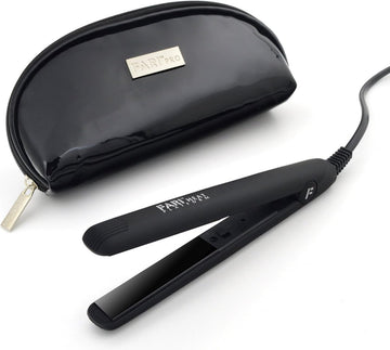Mini Stijltang - Haarstijltang - Met Reistas - 18 cm - Voor Reizen - Toermalijn-Keramische Platen - Ergonomisch - Zwart