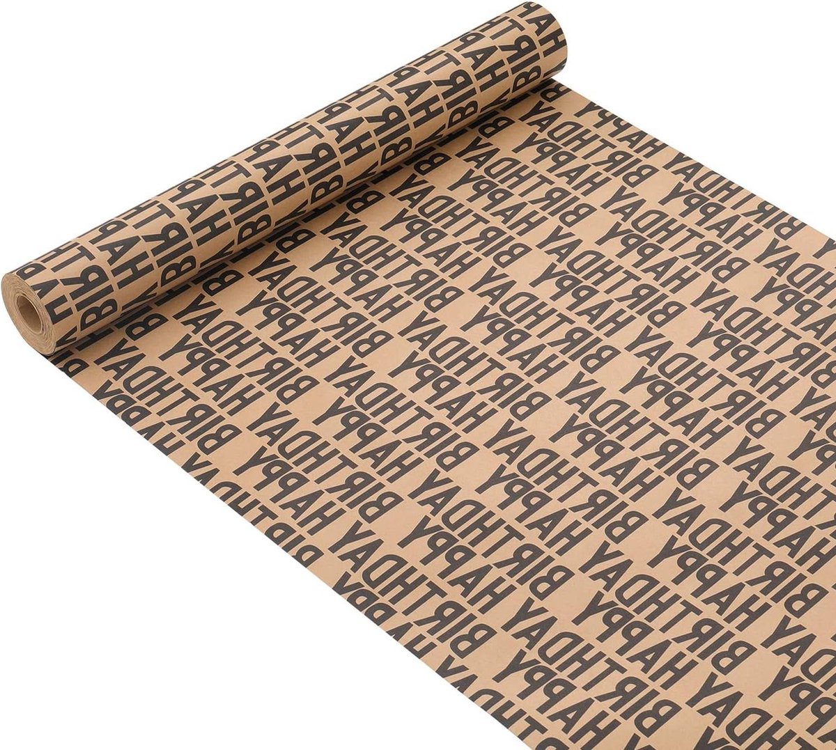 Inpakpapier Verjaardag rol 15 m zwart Happy Birthday recyclebaar kraftpapier cadeaupapier-tape papier touw jongens meisjes mannen vrouwen verjaardagsdecoraties