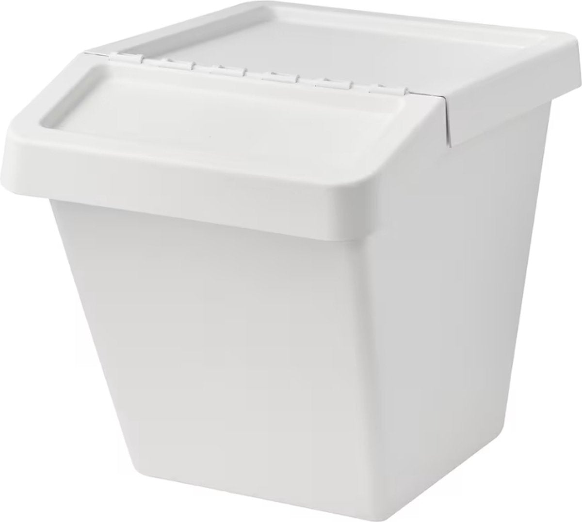 Opbergbox Met Deksel - Afvalbak - Papierbak - Stapelbak - Makkelijk Sorteren - Wit - 60 Liter - Kleding Opbergbox - 55x41x45 CM