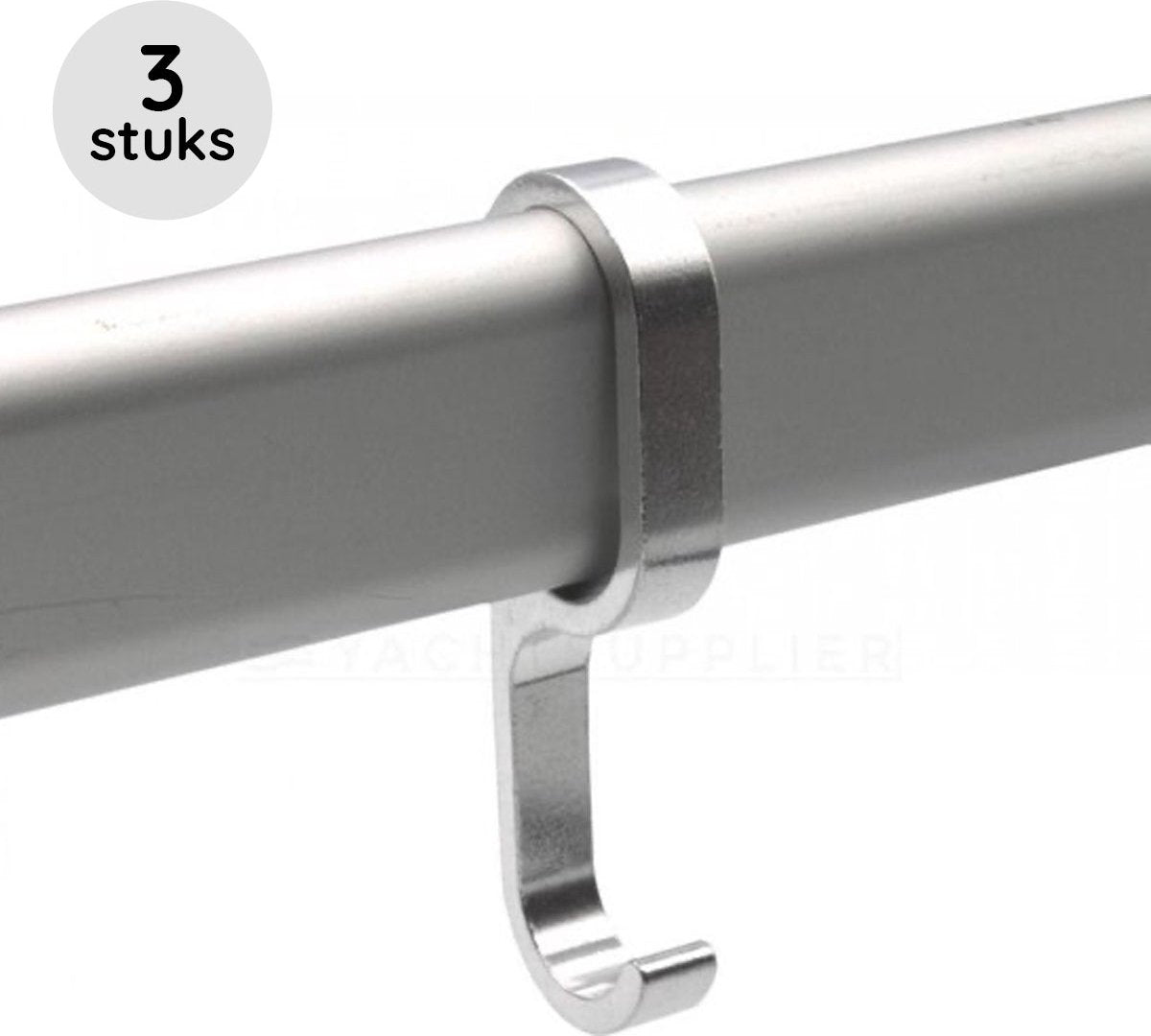 Eleganca schuifhaken 3 stuks – 22x8x68mm - stevige aluminium jashaken – gebruiksvriendelijke kapstokhaken - zilver