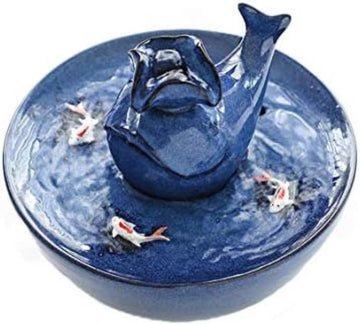 Kattenfontein keramiek - Drinkfontein keramiek - Kamerfontein - 17,5 * 15 cm - Blauw