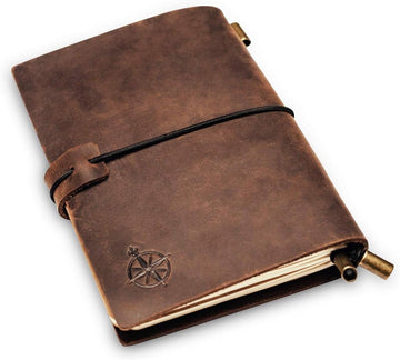 Small Refillable Leather Pocket Notebook for Travel - Mini Diary for Writing - Perfect Gift for Travelers and Professionals - Organizer and Journal - 12.5 x 9cm