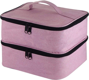Dubbele Nagellak Opbergtas - Organizertas voor 30 Flessen - Draagbare Nagellak Draagtas met UV-lamp - Nailart Accessoires Nagellak koffer