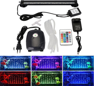 Aquarium RGB verlichting – 9 LED’s - 19 cm - met mogelijkheid voor luchtbellen - Wordt zonder luchtpomp geleverd. 4 jaar garantie.
